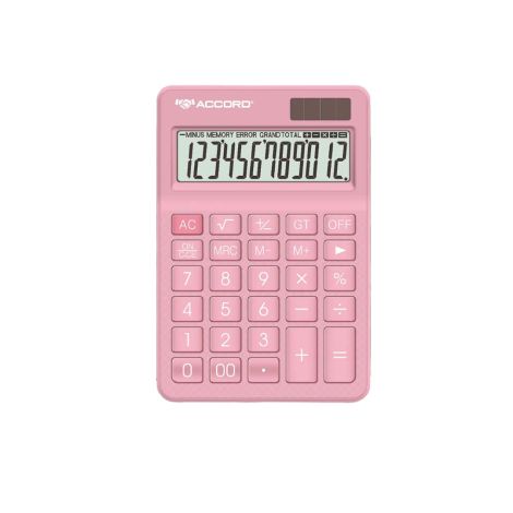 Calculatrice électronique ACCORD AC-2797 - 12 Chiffres Rose Design