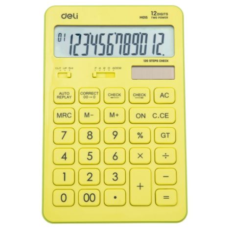 CALCULATEUR DE BUREAU DELI M01551 - 12 chiffres – Jaune
