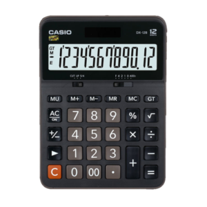 Calculatrice de bureau CASIO DX-12B – 12 chiffres – Solaire & Pile – Noir / Blanc (DX-12B)