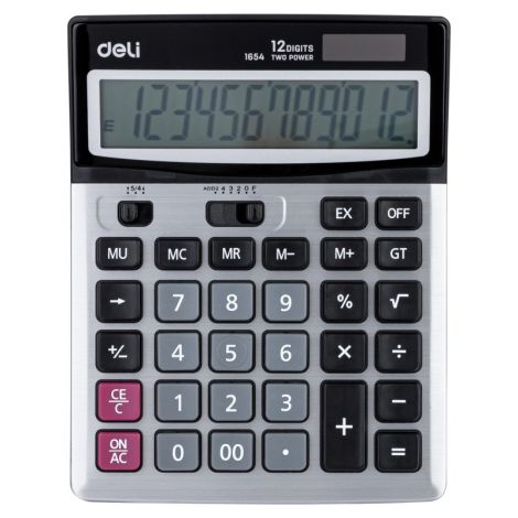 CALCULATRICE DE BUREAU DELI-E1654 - 12 chiffres argent