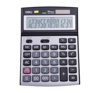 CALCULATRICE DE BUREAU DELI-E39229- Métal argent 14 chiffres
