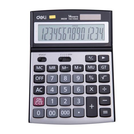 CALCULATRICE DE BUREAU DELI-E39229- Métal argent 14 chiffres