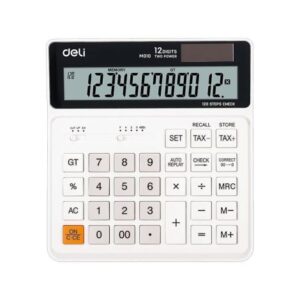 CALCULATRICE DE BUREAU DELI-EM01010 plastique à 12 chiffres BLANC