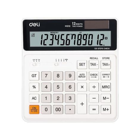CALCULATRICE DE BUREAU DELI-EM01010 plastique à 12 chiffres BLANC