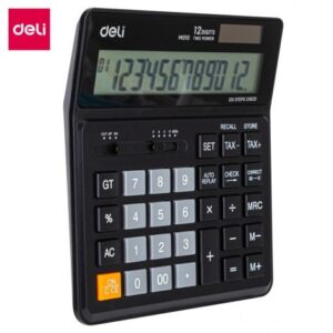 CALCULATRICE DE BUREAU DELI-EM01020 plastique à 12 chiffres Noir