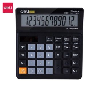 CALCULATRICE DE BUREAU DELI-EM01120 plastique à 12 chiffres avec touches fiscales Noir