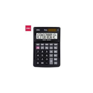 CALCULATRICE DE BUREAU DELI EM04031 plastique à 12 chiffres protection contre l'eau noir