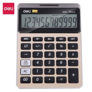 CALCULATRICE de bureau MÉTAL 12 CHIFFRES GRIS DELI EM00951
