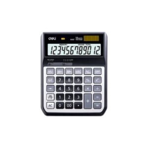 DELI CALCULATRICE de bureau MÉTAL 12 CHIFFRES GRIS EM00720